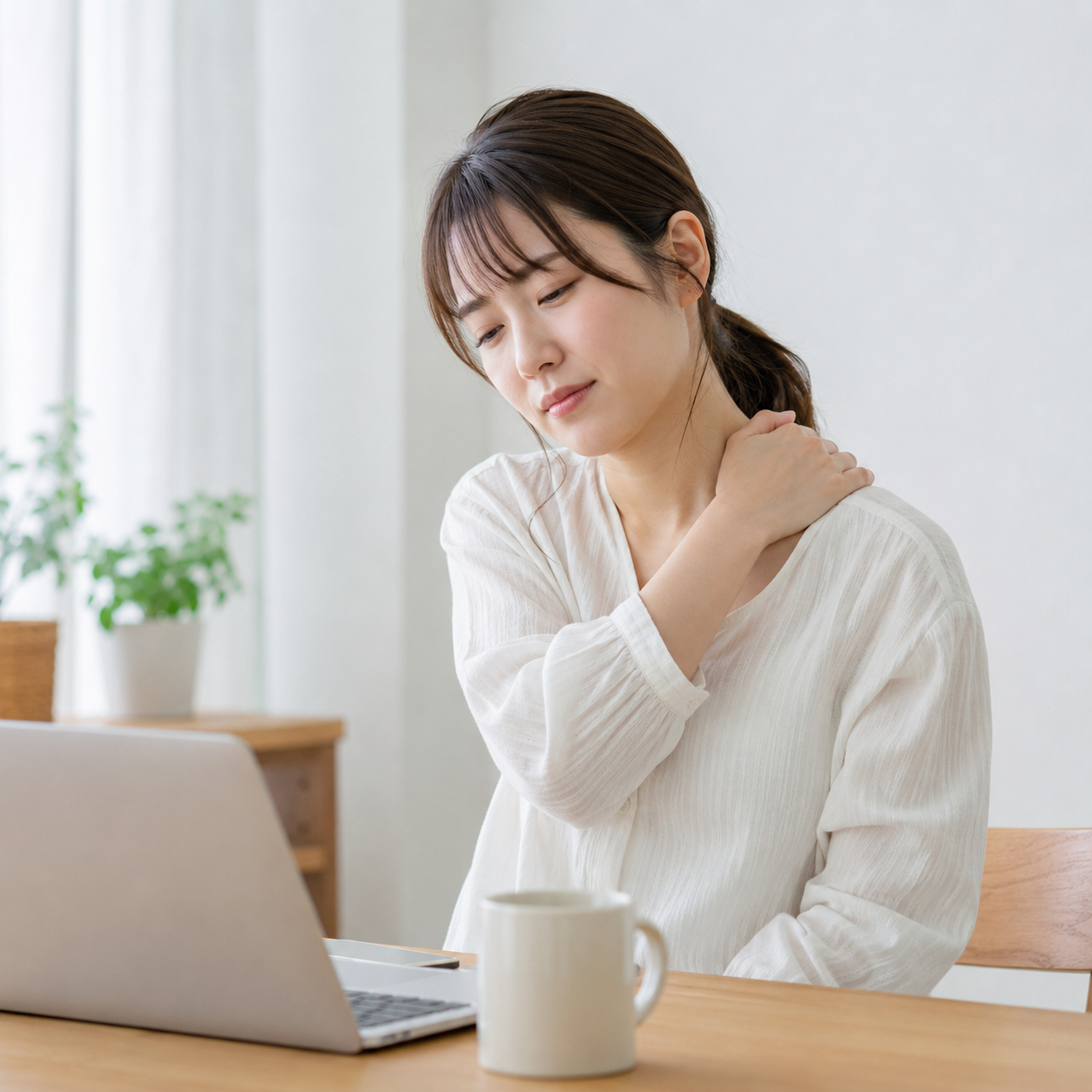 肩こりが当たり前になっている女性のイメージ