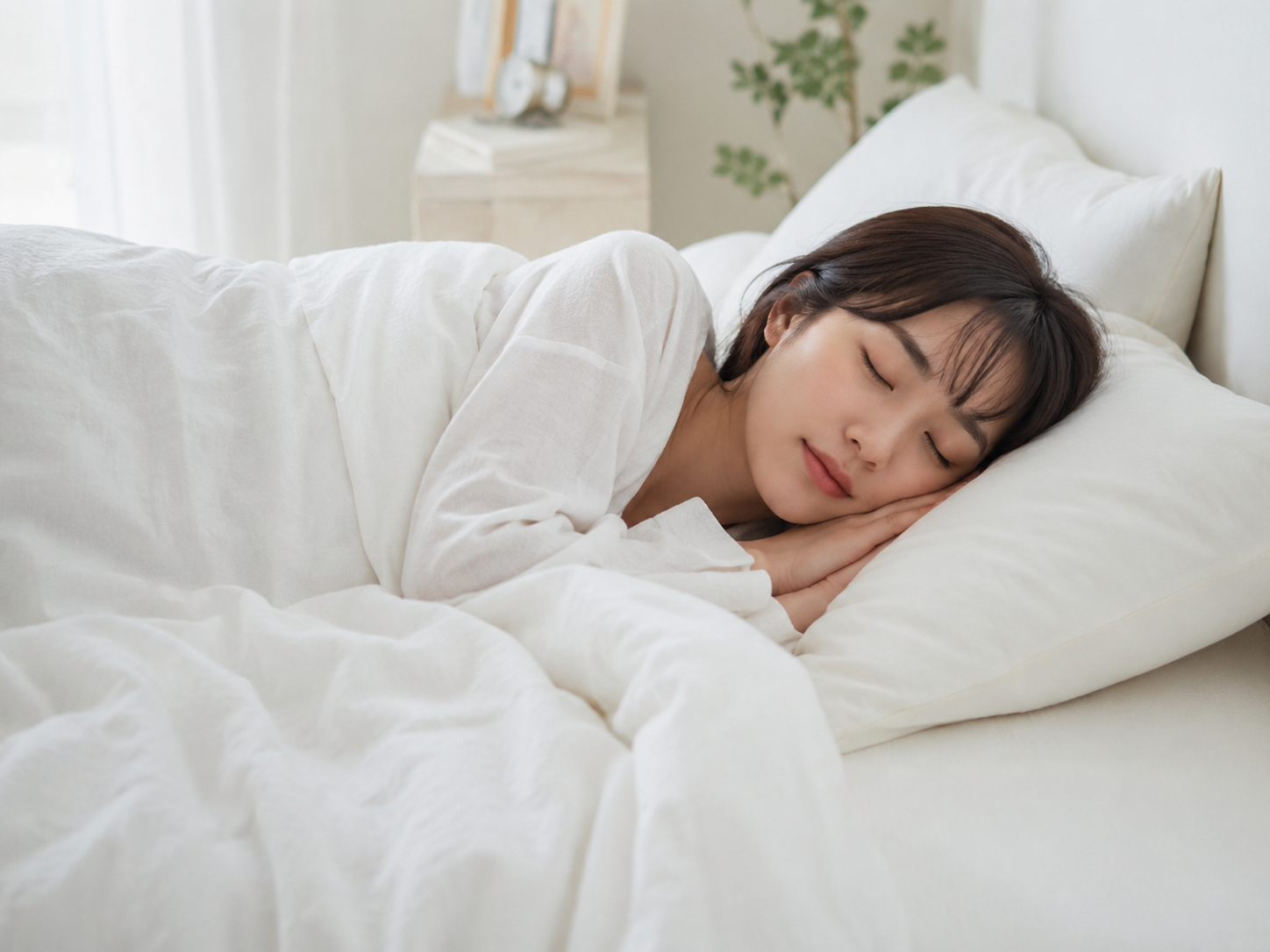 気持ちよく眠っている女性のイメージ