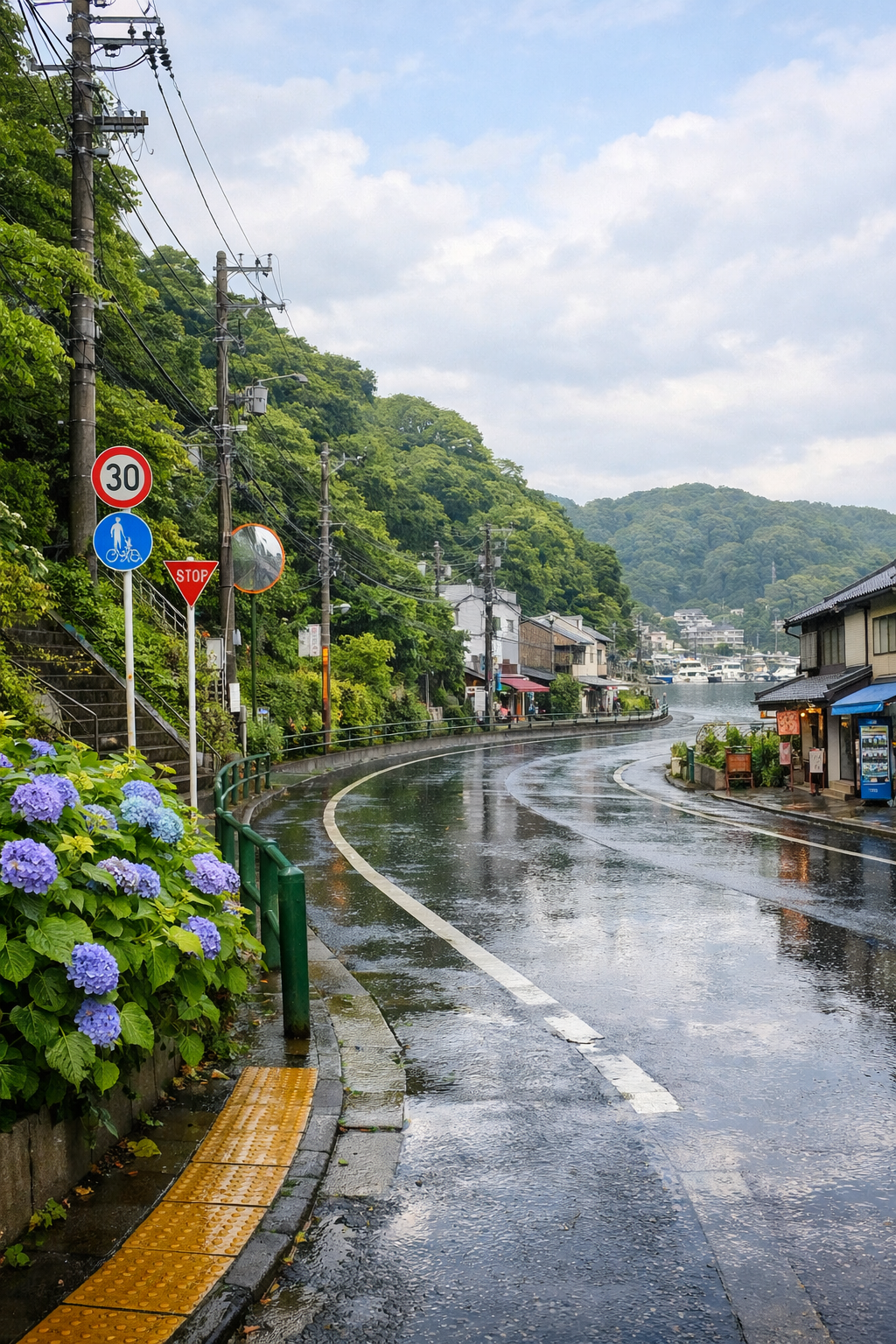 6月の横須賀市で初夏と梅雨の空気を感じる緑のある街並み