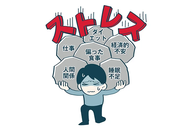 ストレスの原因になっているイラストです。