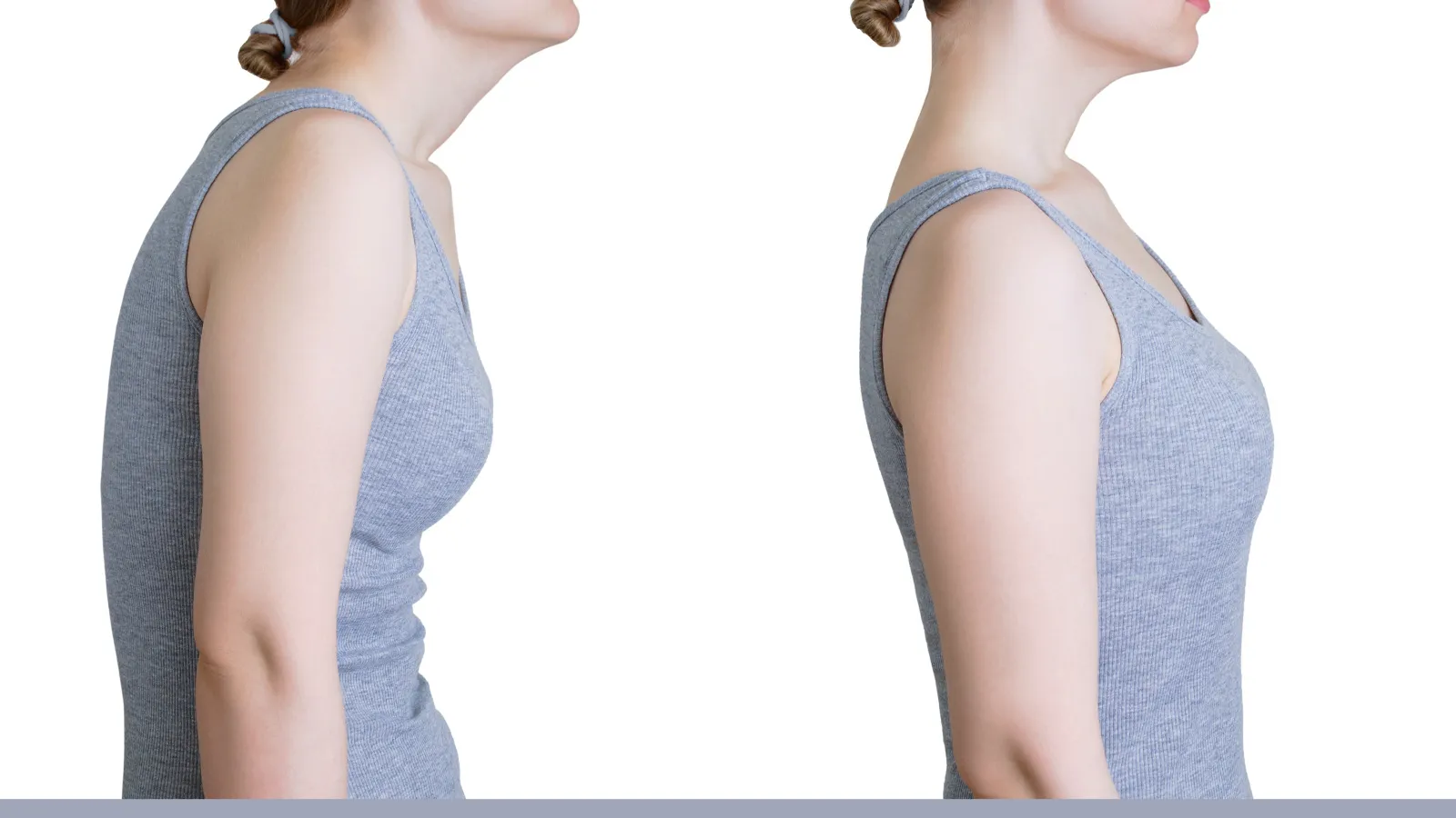 良い姿勢と悪い姿勢の写真です。