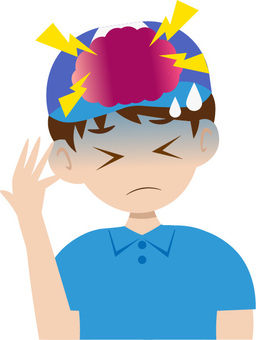 脳梗塞の症状を訴える男性のイラストです。